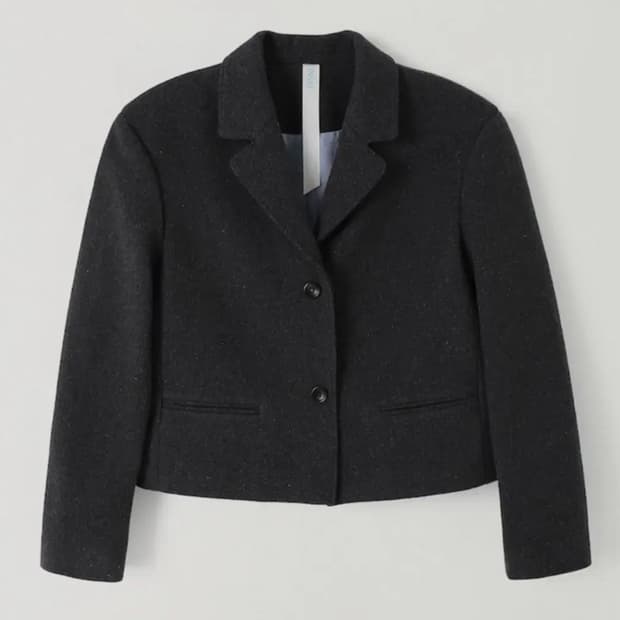 (실사0/택새상품) 타낫 플러피 크롭 울자켓 차콜