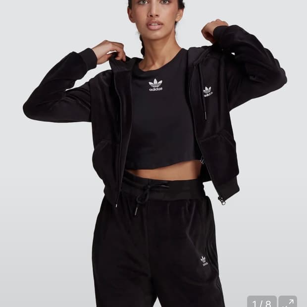 아디다스 벨벳 후드집업 조거팬츠 셋업