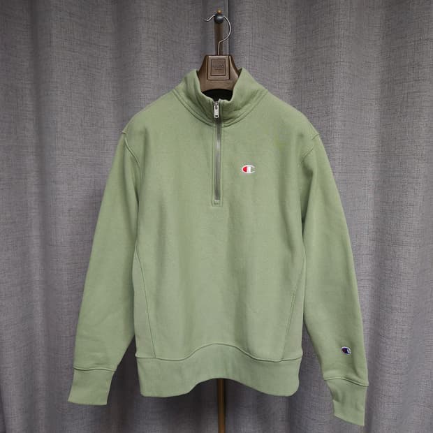 M ) 챔피온 리버스위브 하프집업 기모 맨투맨 민트
