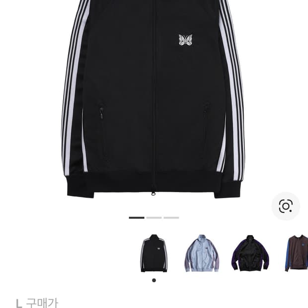 니들스 트랙자켓 폴리스무스 블랙 화이트 (L)