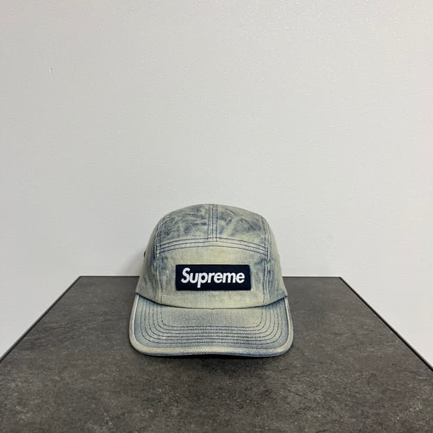슈프림 24SS 워시드 더티 데님 박스로고 캠프캡 모자