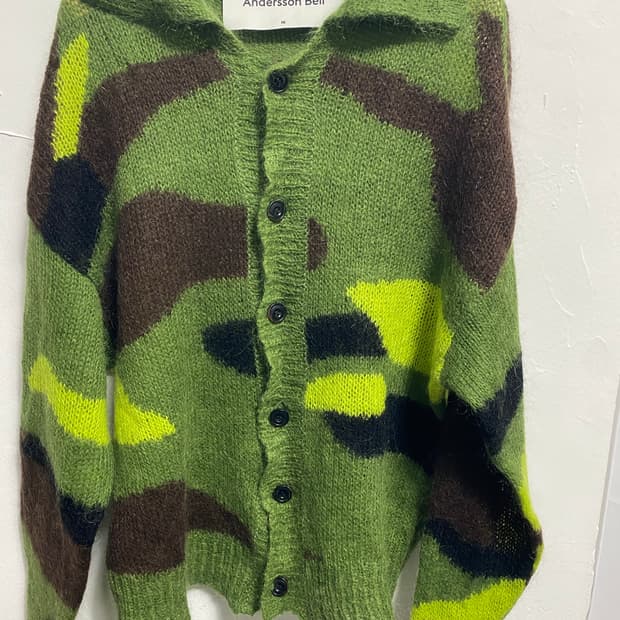 앤더스밸 ADSB 카모플라쥬 앙고라 니트 가디건