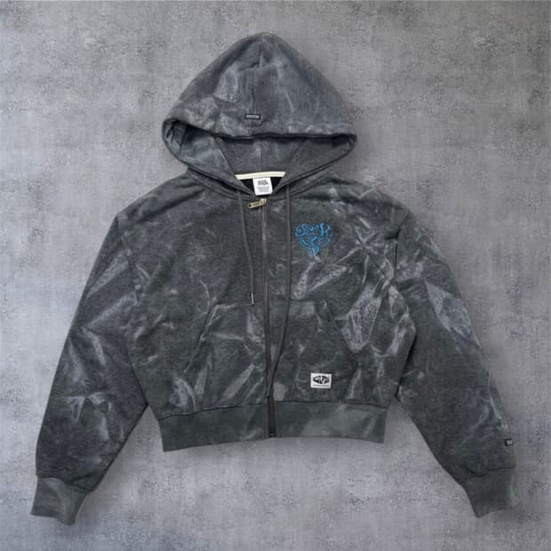 스컬프터 Sculptor 타이다이 크롭 후드집업 FREE