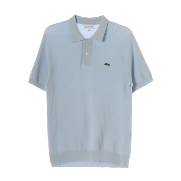 라코스테 스카이블루 코튼 니트 반팔 폴로 셔츠 4