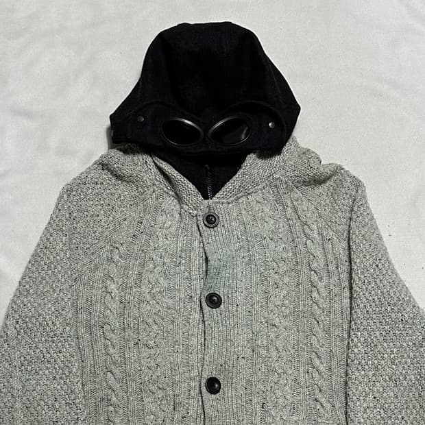 XL C.P.컴퍼니 고글 니트 후드집업
