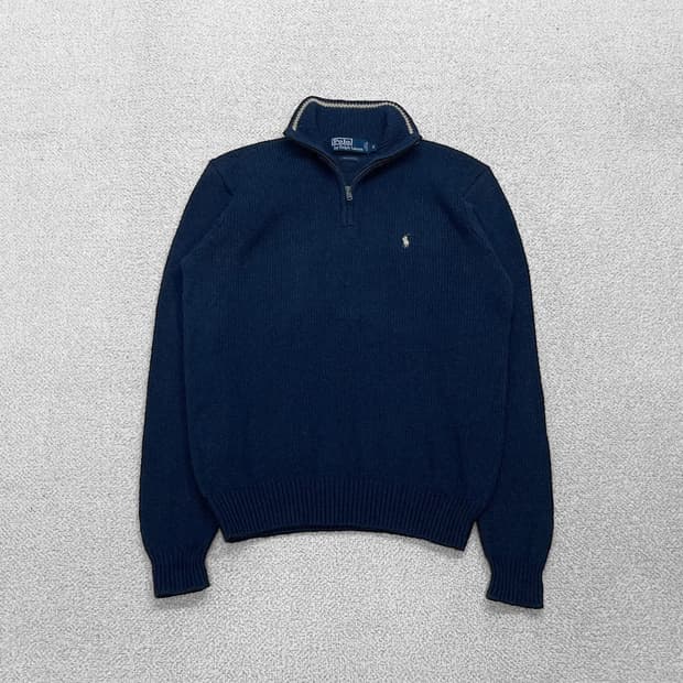 폴로 랄프로렌 포니 로고 코튼 하프집업 니트