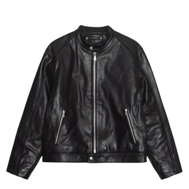 스투시 카페 레이서 레더 자켓 블랙 (M, 100)