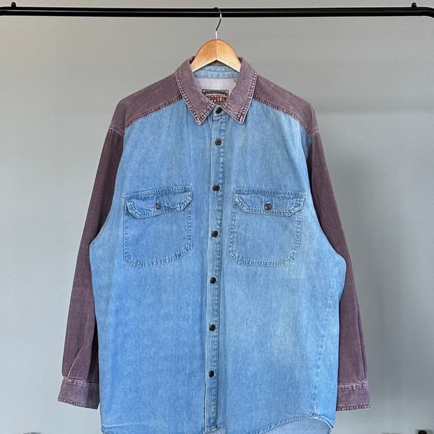 [XL]zeppelin 90s 빈티지 코듀로이 데님 셔츠