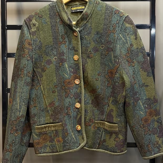 (38) 가이거 오스트리아 빈티지 프린팅 니트 자켓 4.9 