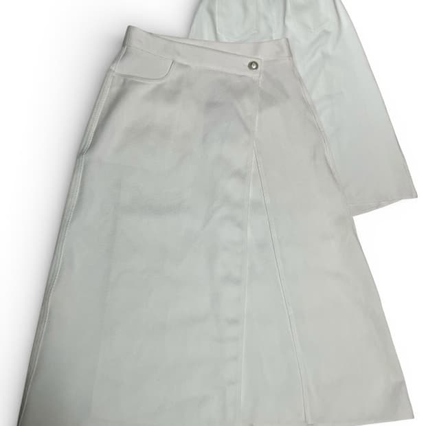 PAGE U 언발란스 랩 골지 스커트 M