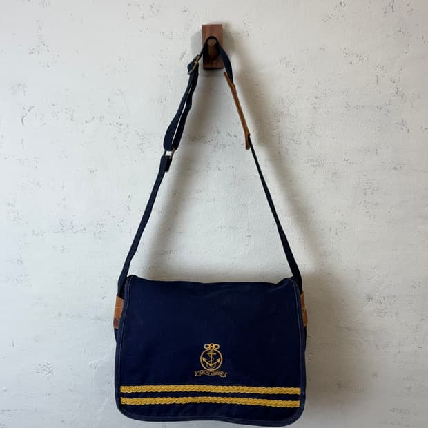 폴로랄프로렌 90s 빈티지 마린 캔버스 크로스백