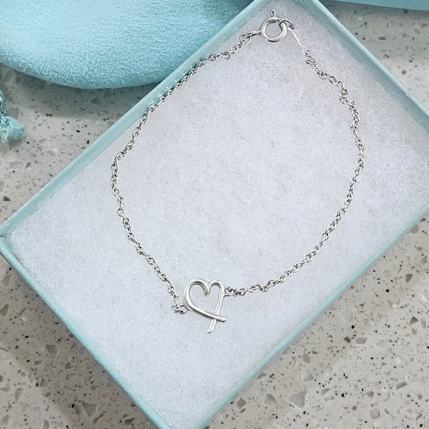 티파니앤코 러빙하트 팔찌 실버 M사이즈 17.8cm [정품/풀구성]