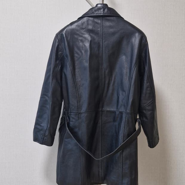 블랙 가죽 코트 105 xl