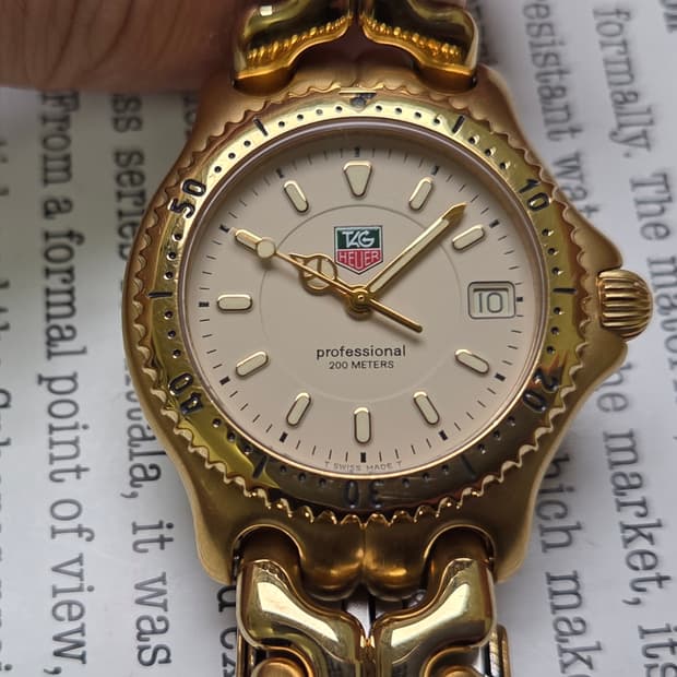 빈티지 태그호이어 셀(SEL) 프로페셔널 엘레강스 요구르트판 올금장 쿼츠