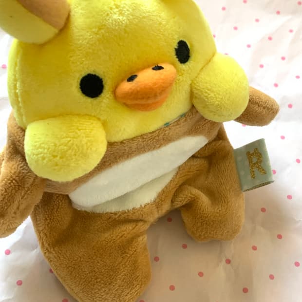 리락쿠마 키이로이토리 인형 키링
