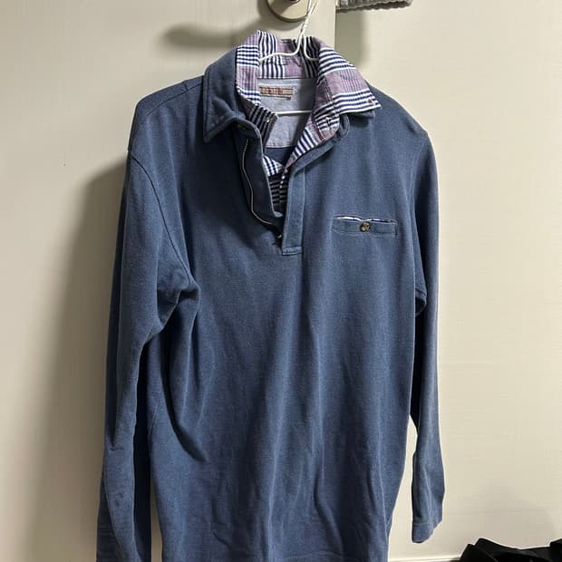 무료배송)셔츠 반집업 카라 롱슬리브