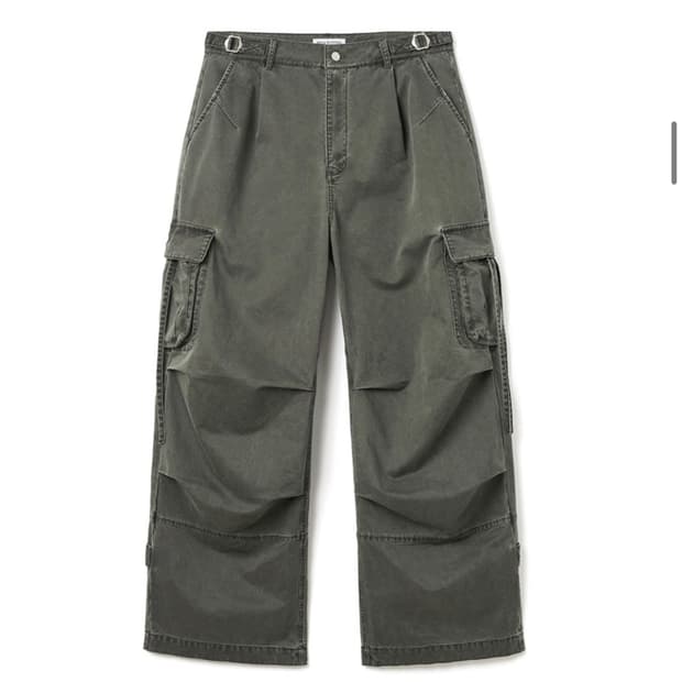 새상품) 밀로 가먼트 가먼트 워시드 실루엣 팬츠 M [카키 그레이]