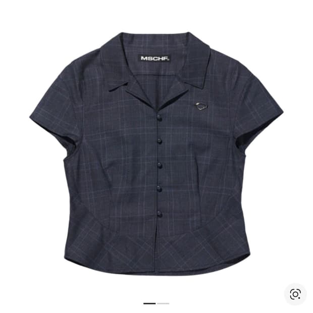Mschf 체커드 숏슬리브 셔츠 네이비 체크