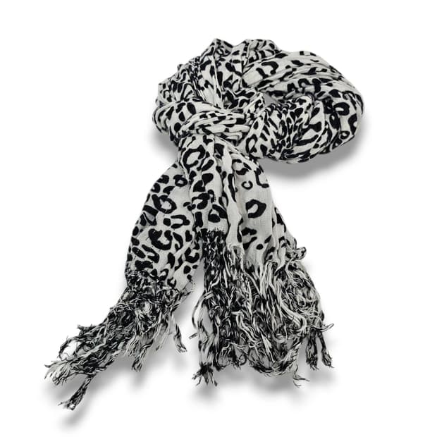 Leo Scarf 화이트 호피 스카프