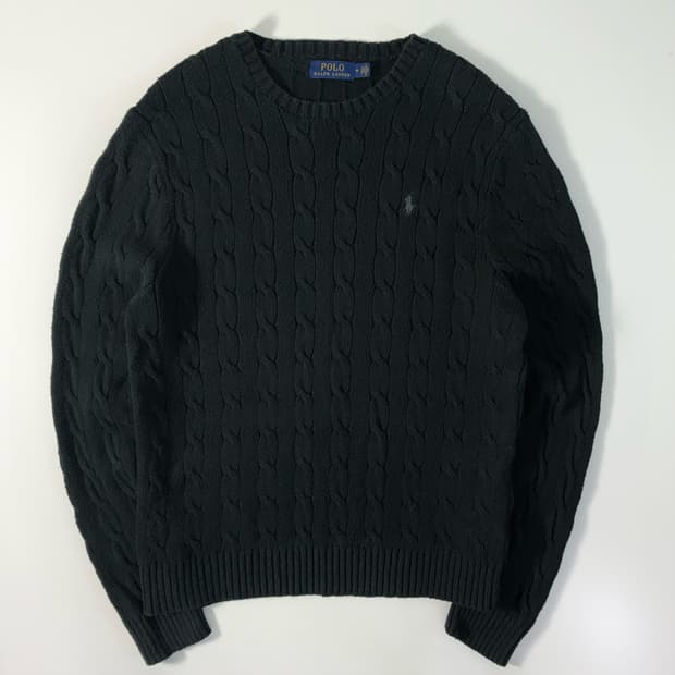 Polo  폴로 랄프로렌 자수 코튼 꽈배기 니트