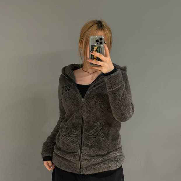 Glad news back wings fleece hood zip-up