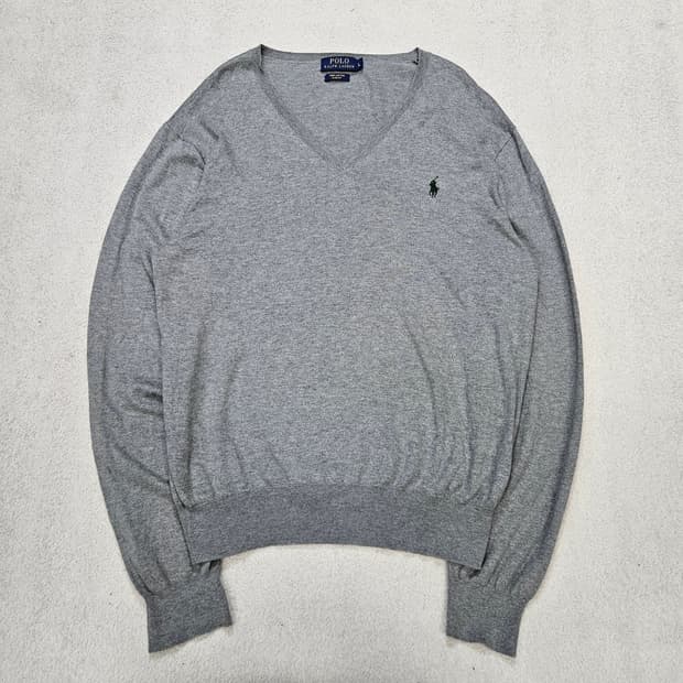 폴로 랄프 로렌 피마 코튼 브이넥 니트 L