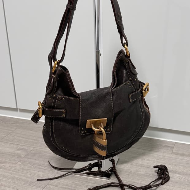 정품 chloe 끌로에 패딩턴 라인 숄더백 다크브라운 상태 A 