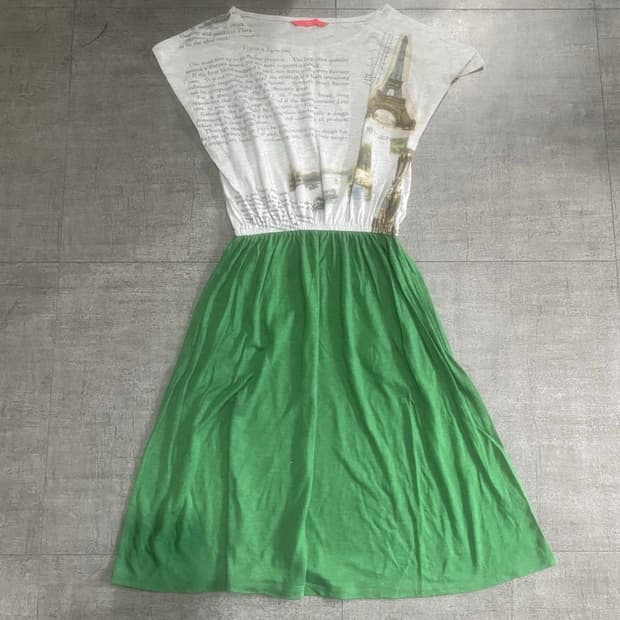 일본빈티지 Graniph 하구미모리걸 할메카지 레이어드원피스