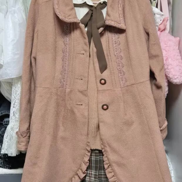 (3세트가)엑시즈팜 엑팜 코트 로디스포토 라떼갸루 탑 일브 체크 스커트