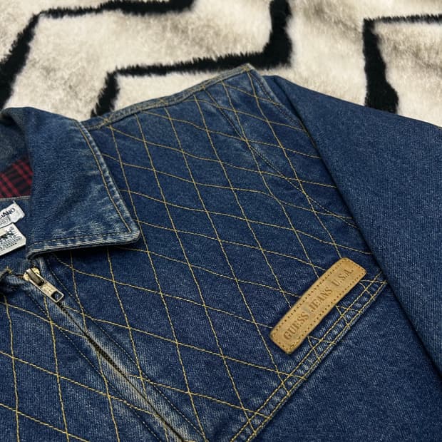 [L]게스 90s 조르주 마르키아노 데님 봄버 자켓/진청