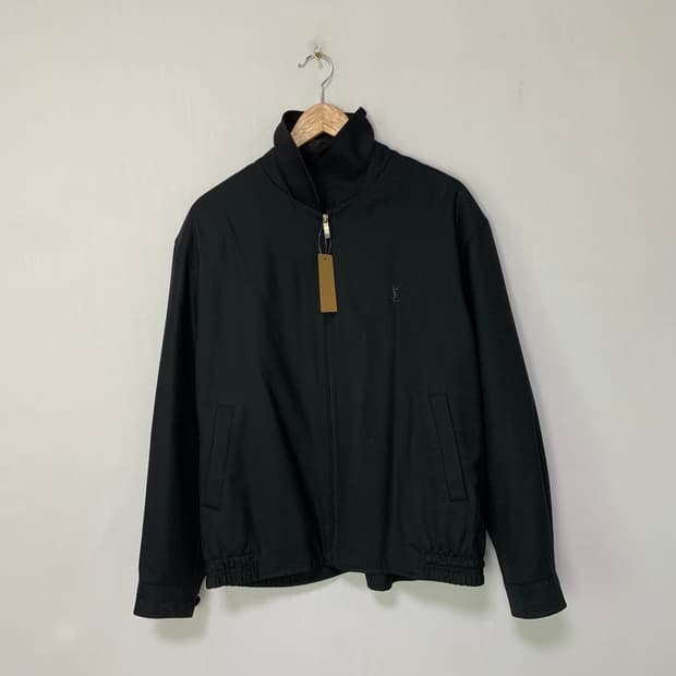 생로랑 뿌르 옴므 입생로랑 져지 집업 자켓 블랙 남성 105 빈티지