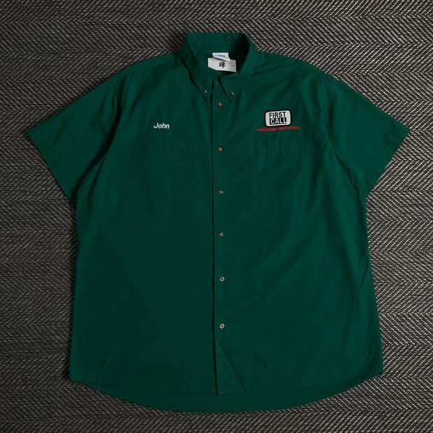 USA 오리지날 빈티지 박시핏 워크 셔츠 그린o 3122