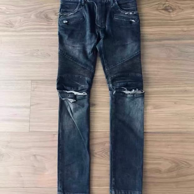 Balmain 디스트로이드 바이커 팬츠