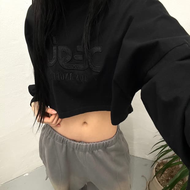 엑스걸 X-girl Satin Patch L/S Wide Tee