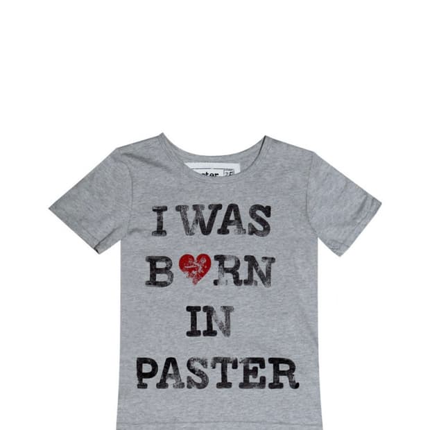 I WAS BORN IN T-SHIRT, GREY