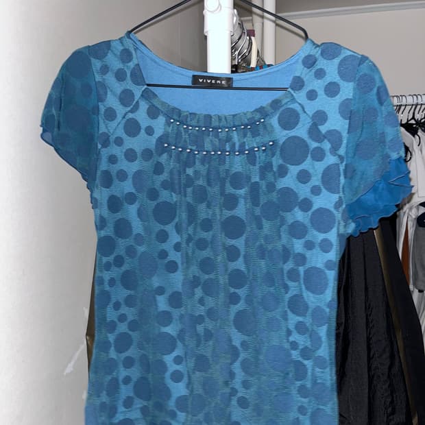 빈티지 모리걸 도트 상의