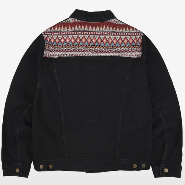 이알에스코 데님 트러커 자켓 블랙 L