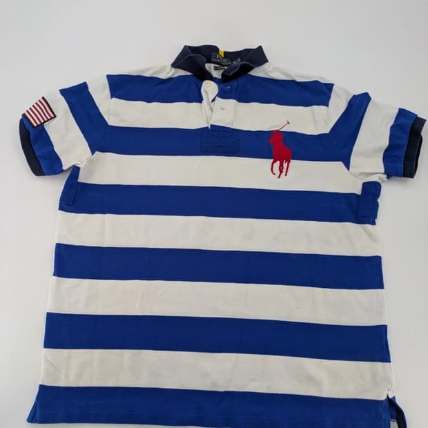 폴로 랄프로렌 빅포니 성조기 스트라이프 카라티