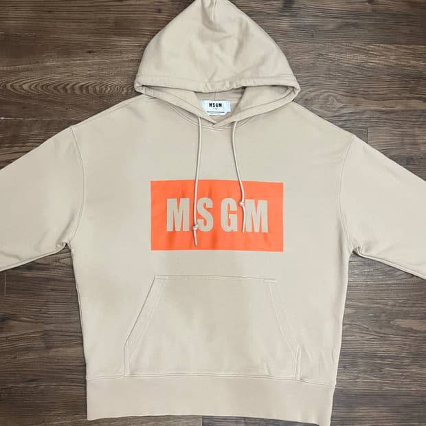 MSGM LOGO HOODIE BEIGE