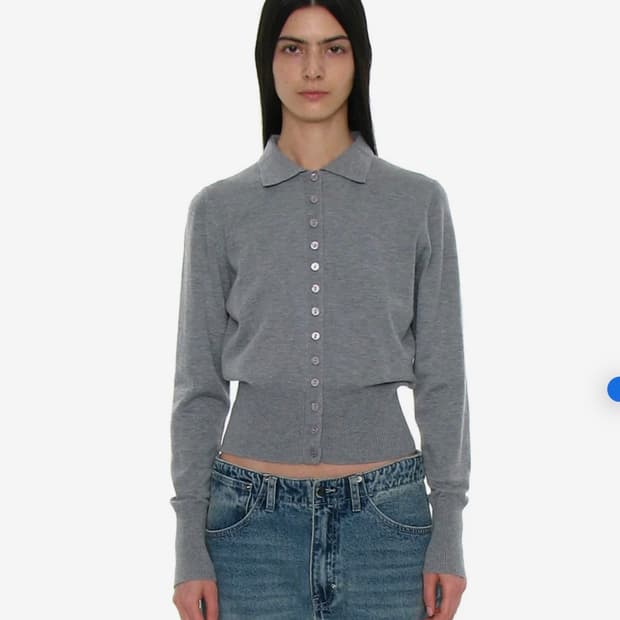 파르티멘토 PWC 버튼업 와이드립 가디건_멜란지