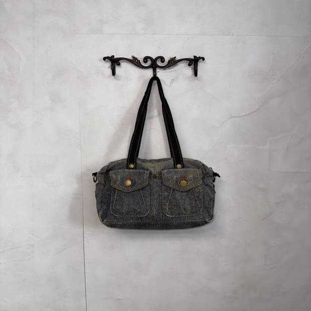 Kipling washing denim multi pocket 숄더백