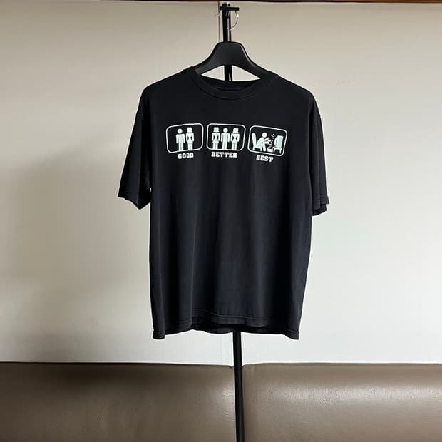 빈티지 유머 반팔 티셔츠