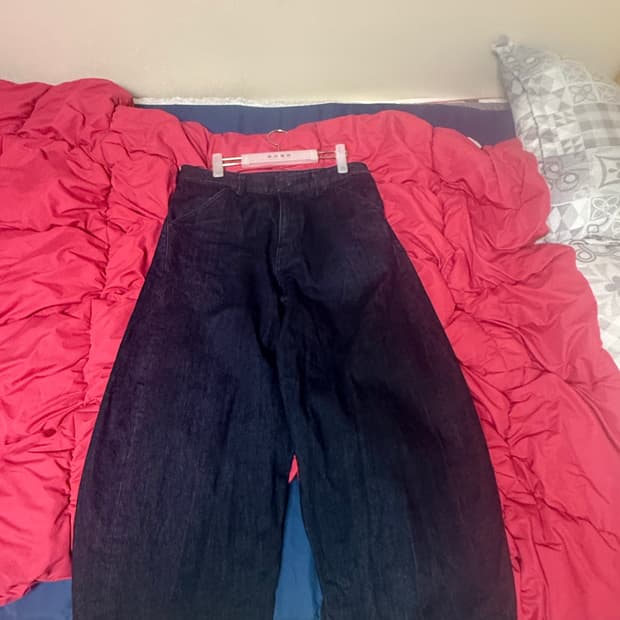 해칭룸 와이드 커브진 워시드 인디고 3