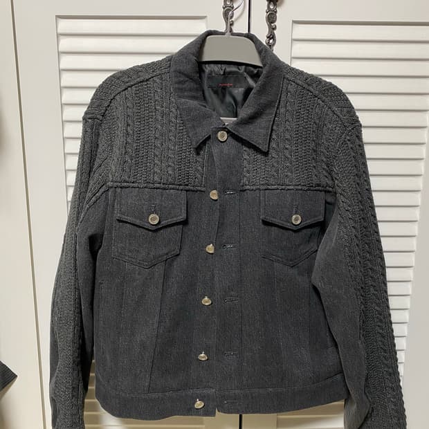 애니타임로릭 믹스 자켓 차콜컬러