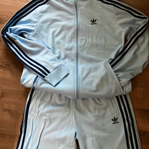 아디다스 트랙탑 져지 트레이닝복 세트 하늘색