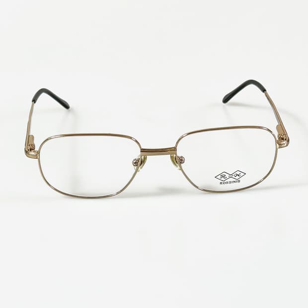90s ROSSINIS 골드 슬림 스퀘어 메탈 빈티지 안경