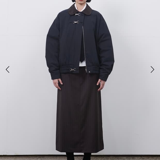 BUCKLE BOMBER JACKET, NAVY 오헤시오