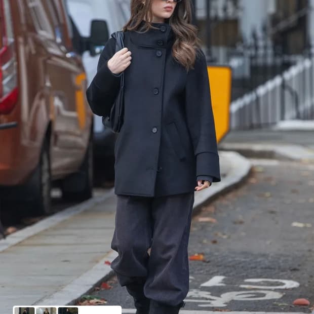 디망쉬 Double Breasted Coat (black)