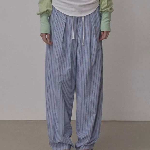 스컬프터 Bed To Go Pintuck Pants Blue m사이즈