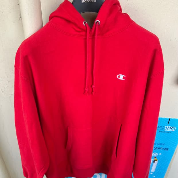챔피온 리버스 위브 후드티 레드 XL